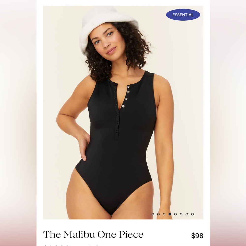NWT Andie Swim The Malibu One Piece Black Size M